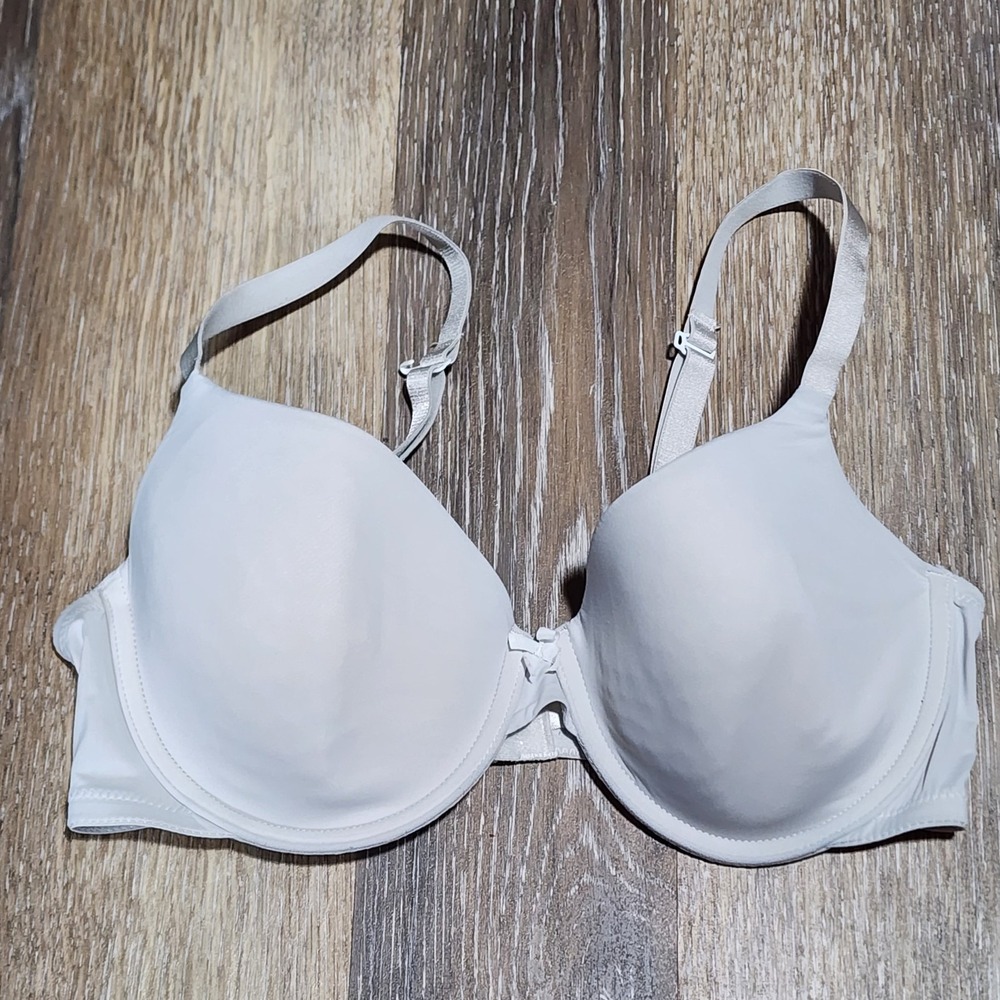 Auden Everyday Bra Women's Size 34D White T-Shirt Underwire Lightly Lined